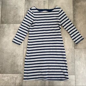 GAP blue gray striped boat neck dress mini XS